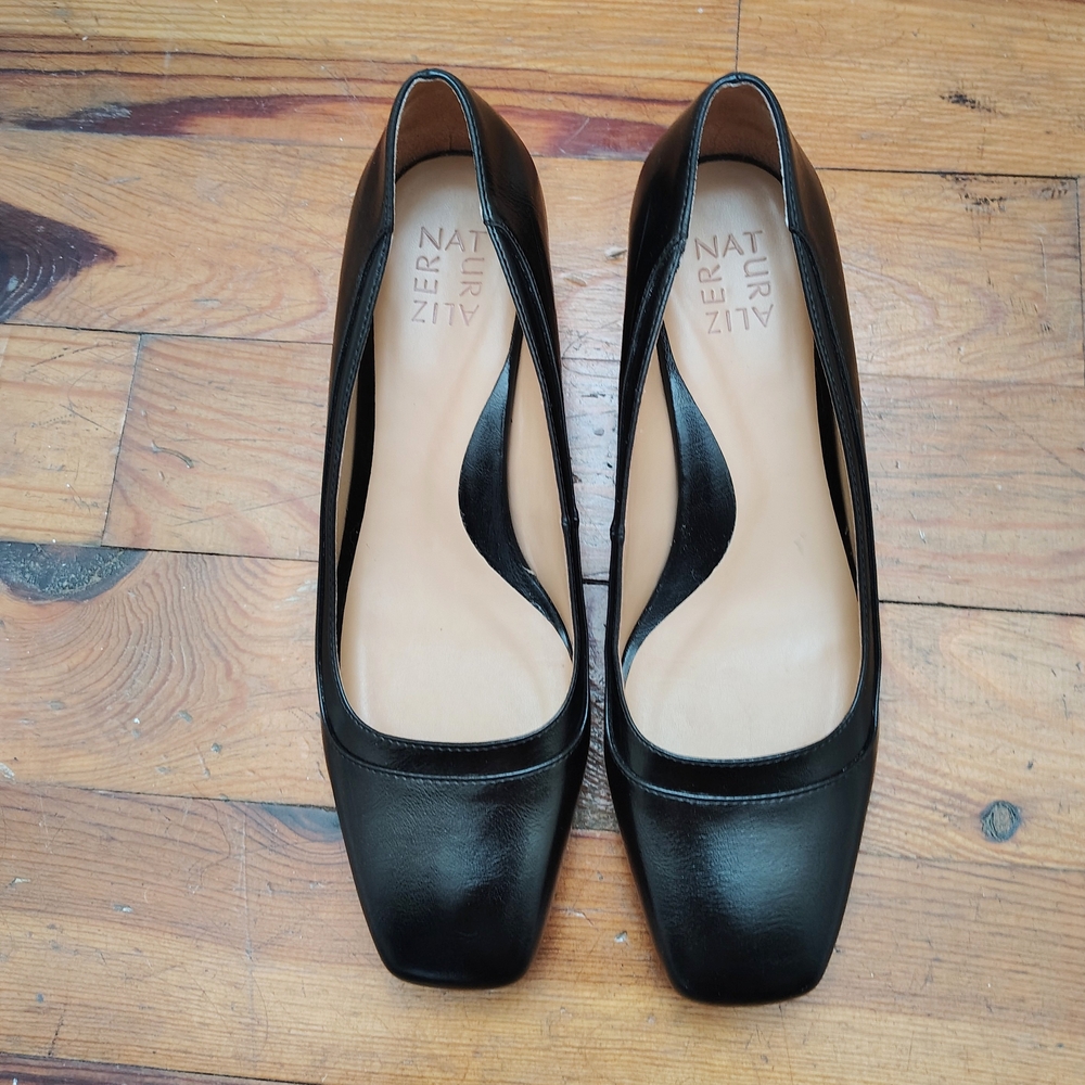 Naturalizer Black Square Toe Pumps